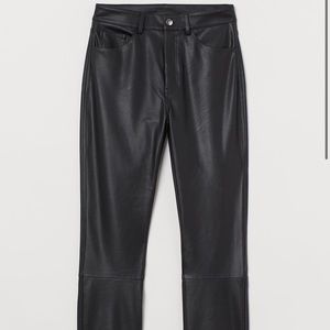 H&M Black Faux Leather Trousers